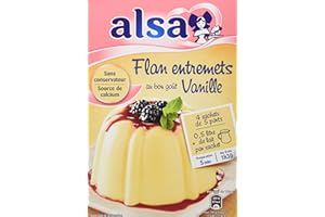 Alsa Préparation Flan Entremets Crème dessert Vanille 4 Sachets 192g - Lot de 4