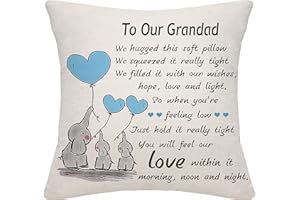 Bommex Grandad Gifts from Granddaughter Grandson Cushion Cover Throw Pillow Cover Cushion Case for Grandad Grandpa Grandfather (our grandad)