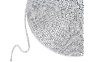 Quesuc 33 Feet Stainless Steel DIY Link Chain Necklaces with 20 Lobster Clasps and 30 Jump Rings for Jewelry Making (1.5 mm)