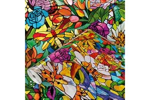 DECOMEISTER Samoprzylepna folia do szyb dekoracja okienna klejowa ozdobna naklejka do szkła szyb okien ochrona prywatności metry bieżące 45x100 cm Tulia