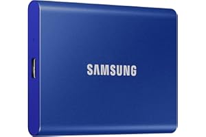 Samsung SSD Externe T7 2 To, Bleu, MU-PC2T0H/WW, Vitesse de lecture/écriture jusqu'à 1050 Mo/s, Sécurisation par mot de passe