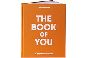 COLOUR CHRONICLES Childhood Memory Book for Ages 1 to 16 - Fill Out Once A Year - Birthday Memory Book - Baby Scrapbook & Keepsake - Space for Photos & Drawings - Cloth Covered Baby Book - 8" x 10" - 112 Pages - Orange