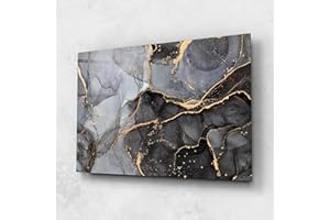 ARTHUB® Moderne impression sur verre 60x80 cm, 5mm verre trempé | Tableau en verre salon et chambre, Décoration murale moderne, Décoration intérieure, abstrait, Abstract Marble