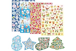 Baker Ross Lot de 280 Autocollants de Noël EX716 Coloris Assortis