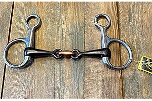 ABERWIEL SADDLERY Hanging Cheek/Baucher Sweet Iron Snaffle with Copper Lozenge - 4 1/2-6” - BD Legal 11.5cm/4 1/2”