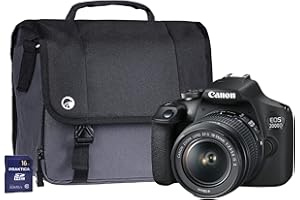 Canon EOS 2000D SLR Camera Kit with EF-S 18-55 mm IS Lens/16 GB SD Card and Case - Black (Renewed)