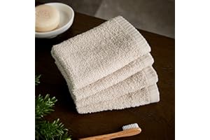 Catherine Lansfield Waschlappen aus Baumwolle, schnelltrocknend, 30 x 30 cm, naturfarben, 4 Stück