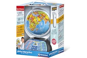 Clementoni - Exploramundo Digital, Globo terráqueo Bola del Mundo interactiva Infantil, 7 años, Multicolor (55387)