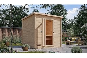 Chillroi® Karibu Melo Sauna House 38 mm Natural Outdoor Garden Sauna Various Designs (MELO 3)