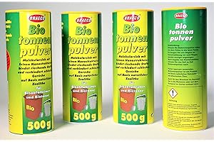 BRAECO Biotonnenpulver -K&B Vertrieb- Mülleimer-Pulver Madenvernichter, gegen Maden Abfalltonne 205 (4 Dosen)