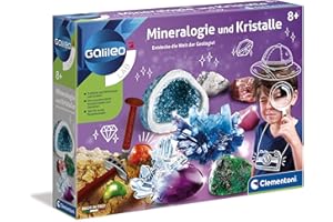 Clementoni Galileo Lab, zestaw do wykopalisk mineralogicznych i kryształów, gra dla dzieci od 8 lat, w zestawie narzędzia do kopania i kryształowa geoda, 59005 Clementoni