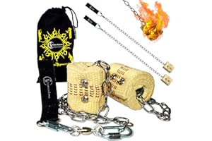JUGGLE DREAM STARTER Fire Poi Set by Flames N Games - 45mm Wicks + Travel Bag! by Flames 'N Games
