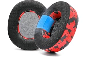 WC Freeze Nova Pro Wireless - Nauszniki z chłodzącym żelem do słuchawek Arctis Nova Pro Wireless i Nova Elite (nie pasują do innych modeli), firmy Wicked Cushions, bardzo grube | Red Camo