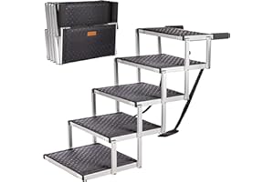 ONVAYA® Hundetreppe faltbar | Hunderampe Einstieghilfe für Autos oder hohe Betten | klappbare Haustiertreppe | stabile Hundeleiter | praktisch & leicht | für bis zu 60 kg (6 Stufen)