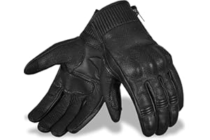 RideMaxx Motorbike Gloves Leather Motorcycle Glove Touch Screen Racing Gloves ATV Riding Gloves