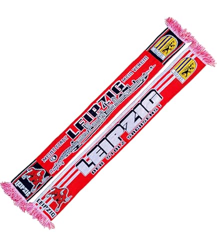 RB Leipzig Fanschal - Rot-Weißer Strickschal Mit Vereinswappen
