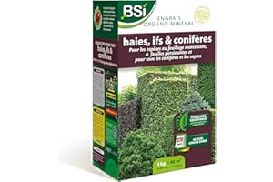 BSI - Engrais - Haie - If - Conifère - Organo-Minéral - Bio - Pour Haie - If - Conifère - Pour Les Espèces Au Feuillage Marcescent A Feuilles Persistantes - Et Sapins - 4Kg - Jusqu'à 40 m² - UAB