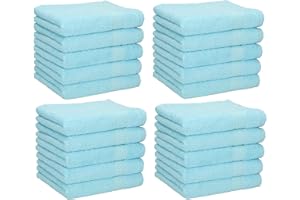 Betz Lot de 20 serviettes débarbouillettes lavettes NEAPEL taille: 30x30 cm couleur turquoise