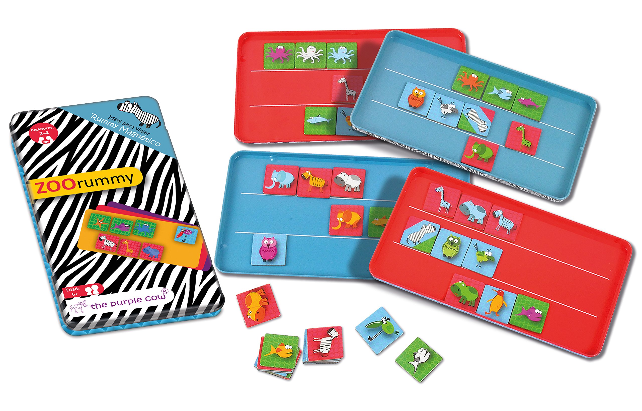 Fournier Rummy Magnético En Caja Metálica, 4 Tableros Y Fichas Imantadas, Juego De Mesa Portátil Para Niños Y Adultos, Ideal Para Viajes