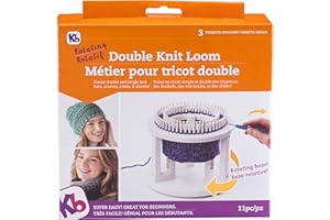 AUTHENTIC KNITTING BOARD Authentique Planche à Tricoter rotative Double Tissage Blanc cassé