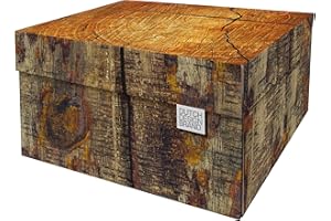 Dutch Design Brand Boîte de rangement avec couvercle – Boîtes souvenir – Certifié FSC Recyclable Boîte de rangement en carton (dimensions : 38,9 x 31,8 x 21,1 cm) (coffre d'arbre)