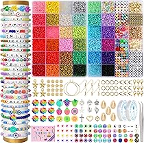 I LOVE MOM - Lot De 1000 Perles à Enfiler, 6 X 9 Mm, Avec 12 Couleurs Colorées, Perles à Enfiler Avec Grand Trou, Grand Trou Coloré Pour Bijoux, Enfiler, Bracelets, Bricolage