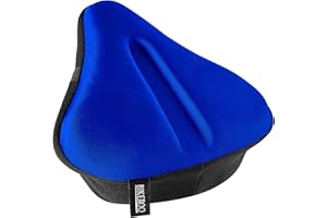 Bikeroo Bike Seat Cushion - Padded Gel Bike Seat Cover, Compatible with Peloton, Adjustable for Men & Womens Comfort on Stationary Exercise, Mountain and Road Bicycle Seats