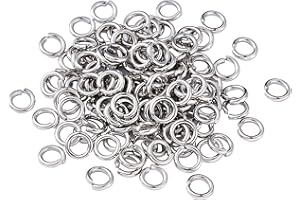 Craftdady – Lot de 2 000 anneaux ouverts en acier inoxydable de 5 mm et de 1 mm d'épaisseur pour la fabrication de bijoux