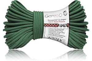 ‎GANZOO Ganzoo Paracord 550 Seil, 4mm, Typ 3, Nylon Polyester, Hybrid, 7 Innenstränge Armband, Hunde-Leine, Hunde-Halsband knüpfen, ca. 250kg Bruchlast, Outdoor Rope, Camping Schnur, Allzweckseil
