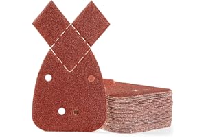 S SATC SATC Mouse Sander Pads 30-Piece 40 Grit Mouse Sanding Pads 4 Holes Detail Sander Pads Hook and Loop Mouse Palm Sanding Paper Sandpaper for Mouse Sander