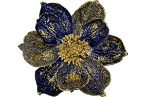 ‎BRIFUL Briful 4 Stücke Weihnachtsstern Christbaumschmuck Magnolie Kunstblumen mit Glitzern Poinsettia Kunstzweig Weihnachtliche Dekoration Weihnachtsbaum Neujahr Ornamente