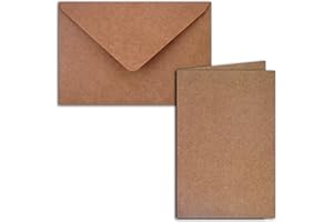 DRAEGER PARIS 1886 D.I.Y with Toga KCA101 5 Cartes Doubles avec Enveloppes Papier Kraft 15x10x0.2 cm