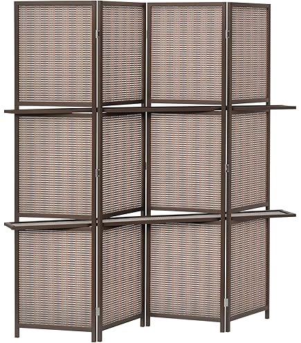 Biombo Japonés Separador De Ambientes | 160x180 Cm, 4 Paneles | Tela Doble Cara, Diseño Onda Kanagawa