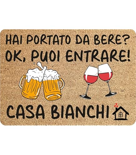 Zerbino In Fibra Di Cocco 40x70cm - Tappeto Divertente Per Animali, AntiScivolo Per Ingresso Casa