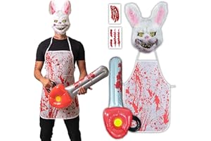 HALLOWEENMANIA 5 pcs Horror Rabbit Costume - Halloween Costumes For Men - Adult & Teen One Size Fits All - 2025 Trending Fancy Dress - UK Based Brand