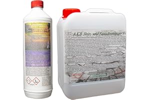 A.K.B. Steinreiniger und Fassadenreiniger S,5Liter,Dachreiniger, flechtenentferner (6-9 Monate)