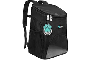 PetAmi Small Dogs and Cat Backpack Carrier, Airline Approved Pet Backpack Carrier, Ventilated, Safety Strap, Buckle Support Designed for Hiking Travel Camping Outdoor, Max 18 lbs (Black)