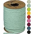 Halbach Seidenbänder Premium koord (crème), breedte 4 mm, lengte 25 m, Made in Germany en Öko-Tex gecertificeerd, glanzend satijnen koord van acetaat