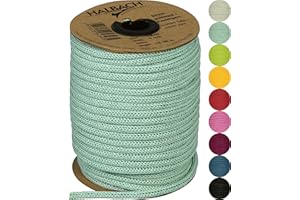 Halbach Seidenbänder Premium Paper Knitting Tube, Width: 4 mm, Length: 30 m, Tube Yarn, Fillable and Tear-Resistant, Paper Yarn for Name Badges Children's Room or Crafts, Colour: Mint