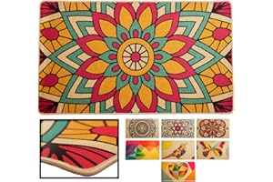 LUCA HOME – Alfombrilla Pasillo NERÓN Mandala 4 40x70cm - Antideslizante Alfombra - Tapetes para Sala - Alfombra Salon, felpudos de Interior, alfombras Pasillo