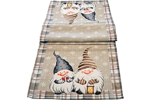 khevga Runner da tavola natalizio, motivo: gnomo, 140 x 40 cm