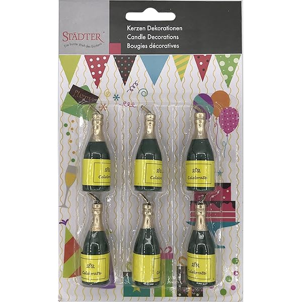 6 Mini Bougies Champagne Pour Nouvel An Fete Et Anniversaire Bougies Gateau Gateau Decoration De Table Candle Bouteilles Champagne Bottle Amazon Fr Cuisine Et Maison