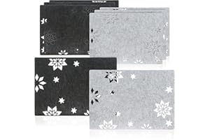 ‎COM-FOUR com-four® 8-teiliges Platzset Sterne - Filz-Platzmatten, abwischbar für Winter und Weihnachten - modernes Tischset aus Filz - Geschirrunterlage im Sternen-Design (Tischset 8 Stück - Sterne - 2 Farben)