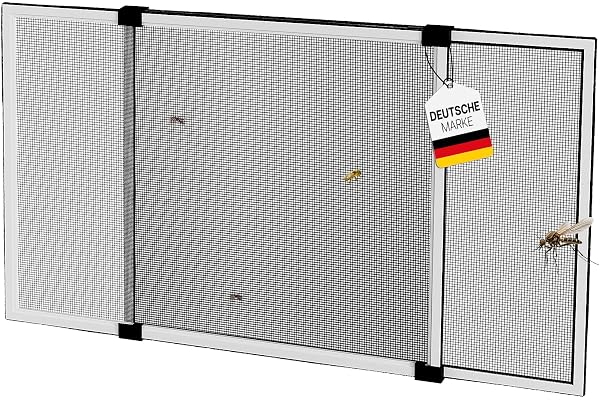 jarolift Cadre Moustiquaire Coulissant Sans Percer Pour Fenêtres Portes Avec Volet Roulant, En Aluminium, 75 x 50 cm (extensible jusqu'à 142 cm), Argent