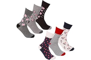 COTTONIQUE Ladies Non Elastic Loose Top Socks (6 or 12 Pair Multipack) Gentle Grip Diabetic Hosiery Size 4-8