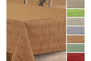 BEAUTEX Wachstuchtischdecke rund oval eckig, Georginias Tischdecke abwischbar, Farbe und Größe wählbar (Oval 140 x 220 cm Terra)