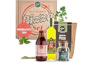 GEPP'S Gepp’s Feinkost DIY Pizza Geschenkset I Knusprige und leckere Pizza zum Selbermachen I Geschenk mit Pizzateig nach neapolitanischer Art, Sugo aus Kirsch- und Datteltomaten, Pizzaöl und Bio Pizzagewürz