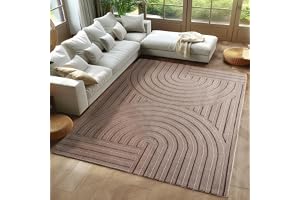 Carpetsale24 Skandinavisk Boho Matta Enfärgad Beige 240x340 cm, Dekorativ Matta, Mjuk & Lättskött, Tvättbar, 3D-effekt, Matta