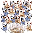 Toyland® Pack of 20 - Bluey & Bingo Mini Character Balloons - Reusable Sticks and Cups Included - Birthday Party Decorations