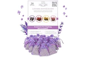 Edel Living Lavendelsäckchen mit staubfreiem und langanhaltendem aus Deutschland, 10 Duftsäckchen als Mottenschutz für Kleiderschrank, getrocknet und bunten Beuteln für entspannten Schlaf (lila)